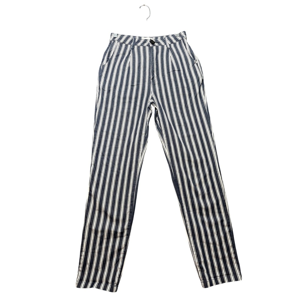 Rolla's Striped Trousers Womens 25 Blue White Excellent High Rise Pleated